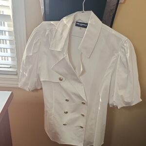Karl Lagerfeld White Double-Breasted Blouse